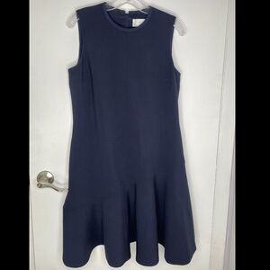 Victoria Beckham Navy Blue Flare Sleeveless Dress Size US 6
